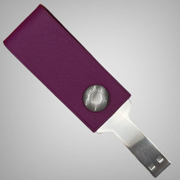 Hermes In the Pocket Lacie Key USB Drive 16GB Plum Leather New - Picture 8 of 10